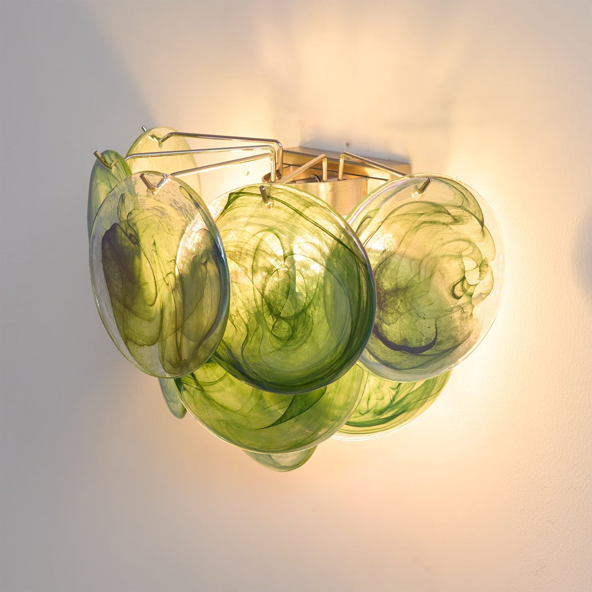 Vistosi Disc Wall Lamp in blue glass.
