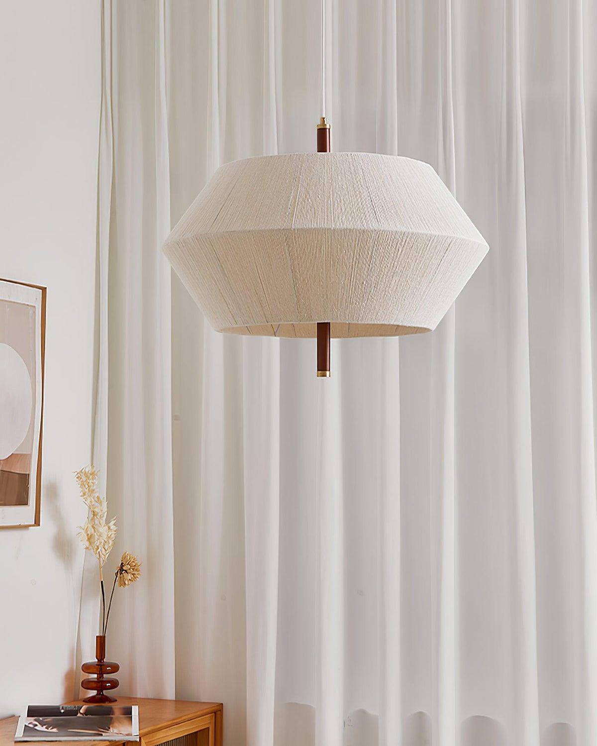 Elowen Pendant Lamp Cotton-Thread Walnut Natural-Neutral Decor