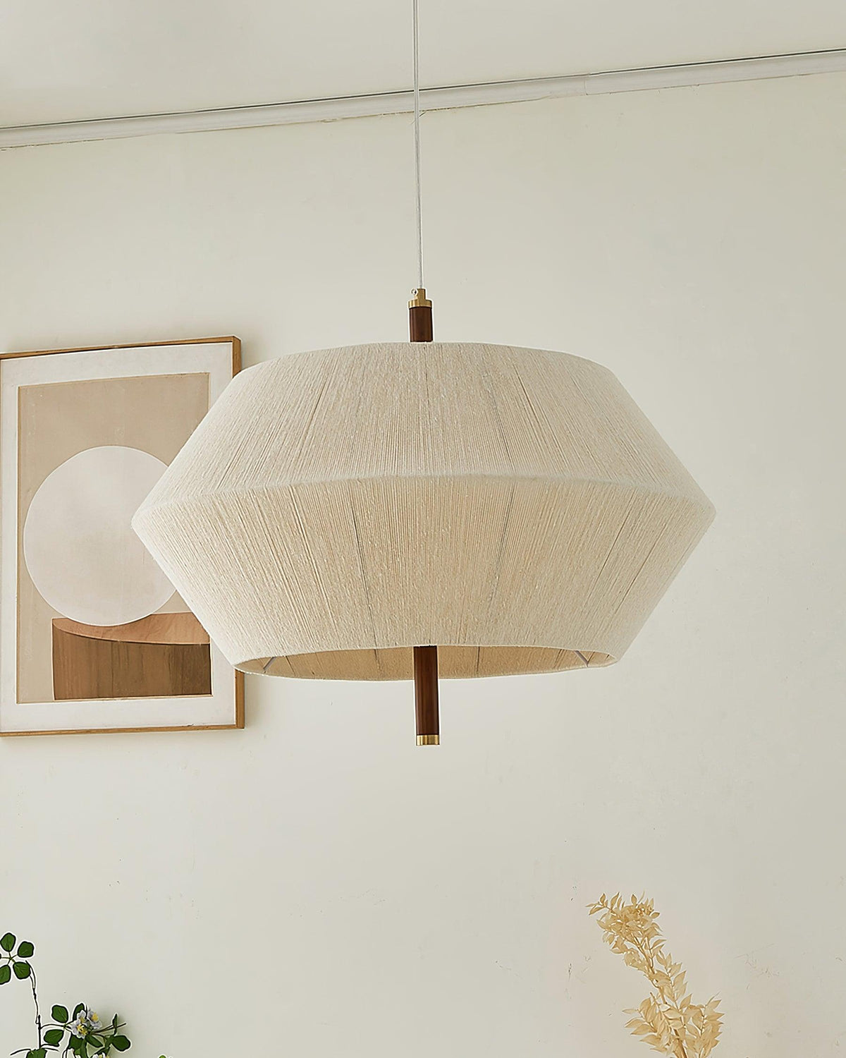 Elowen Pendant Lamp Cotton-Thread Walnut Natural-Neutral Decor