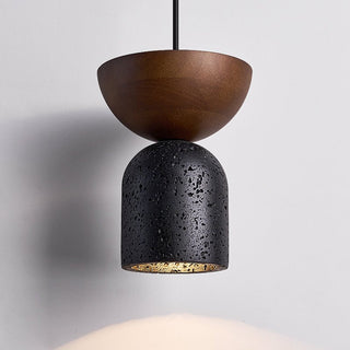 Theo Suspension en Travertin Minimal Noir