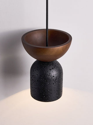 Theo Suspension en Travertin Minimal Noir
