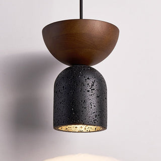 Theo Suspension en Travertin Minimal Noir