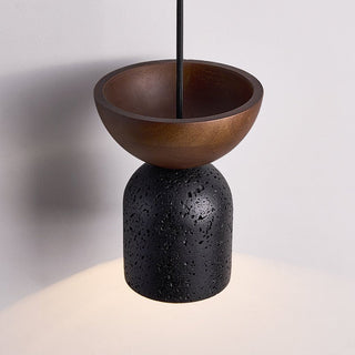 Theo Suspension en Travertin Minimal Noir