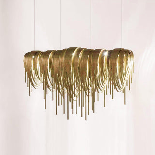 Lustra Lustre Superposé Chaîne Nickel Luxe
