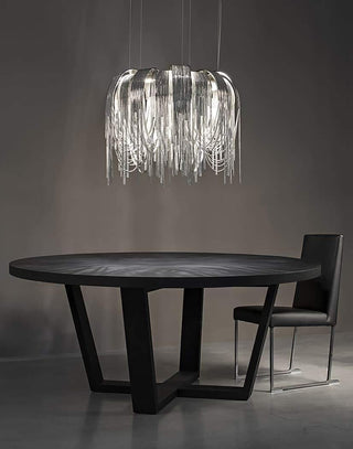 Lustra Lustre Superposé Chaîne Nickel Luxe