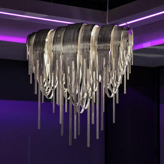 Lustra Lustre Superposé Chaîne Nickel Luxe