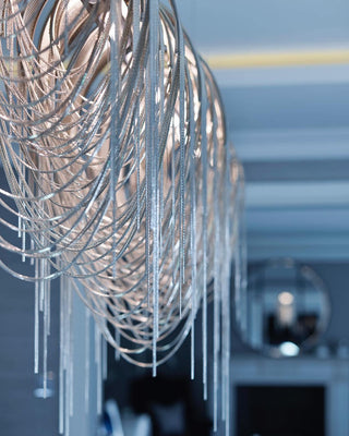 Lustra Lustre Superposé Chaîne Nickel Luxe