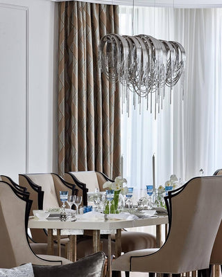 Lustra Lustre Superposé Chaîne Nickel Luxe
