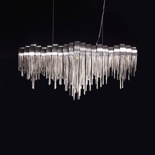 Lustra Lustre Superposé Chaîne Nickel Luxe