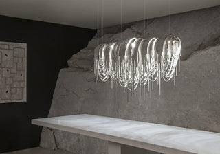 Lustra Lustre Superposé Chaîne Nickel Luxe