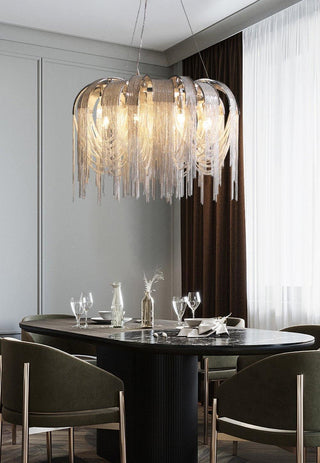 Lustra Lustre Superposé Chaîne Nickel Luxe
