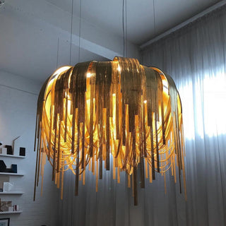 Lustra Lustre Superposé Chaîne Nickel Luxe