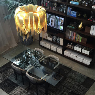 Lustra Lustre Superposé Chaîne Nickel Luxe