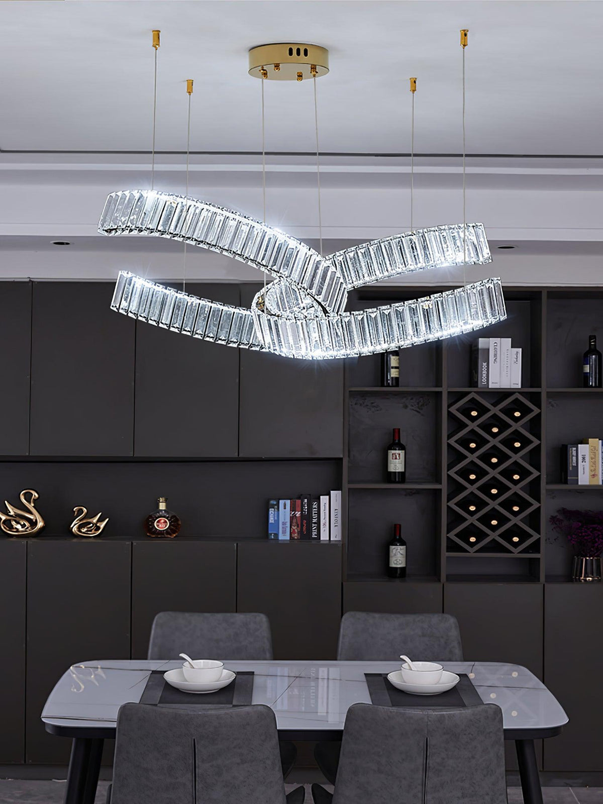 Virista Lustre Spiral en Cristal Doré Glam