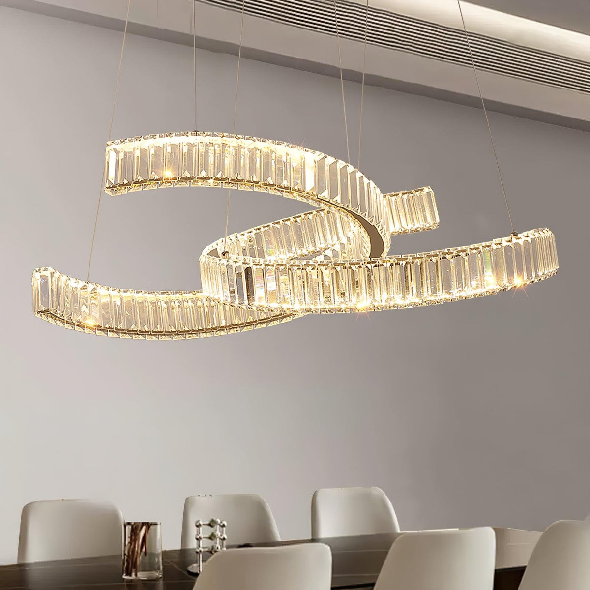 Virista Lustre Spiral en Cristal Doré Glam