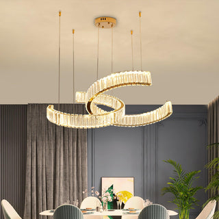 Lustra Lustre Spiral en Cristal Doré Glam