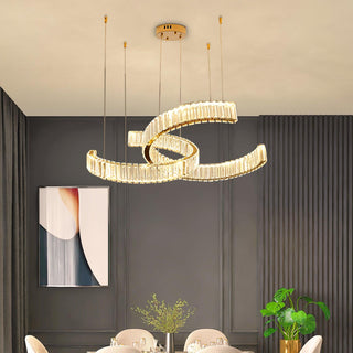 Lustra Lustre Spiral en Cristal Doré Glam