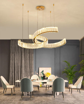 Lustra Lustre Spiral en Cristal Doré Glam