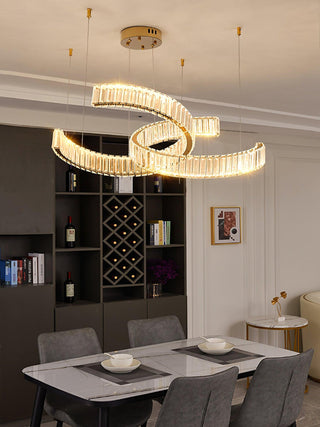 Lustra Lustre Spiral en Cristal Doré Glam