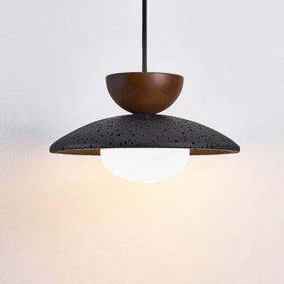 Ignis Suspension Dôme Travertin Noir
