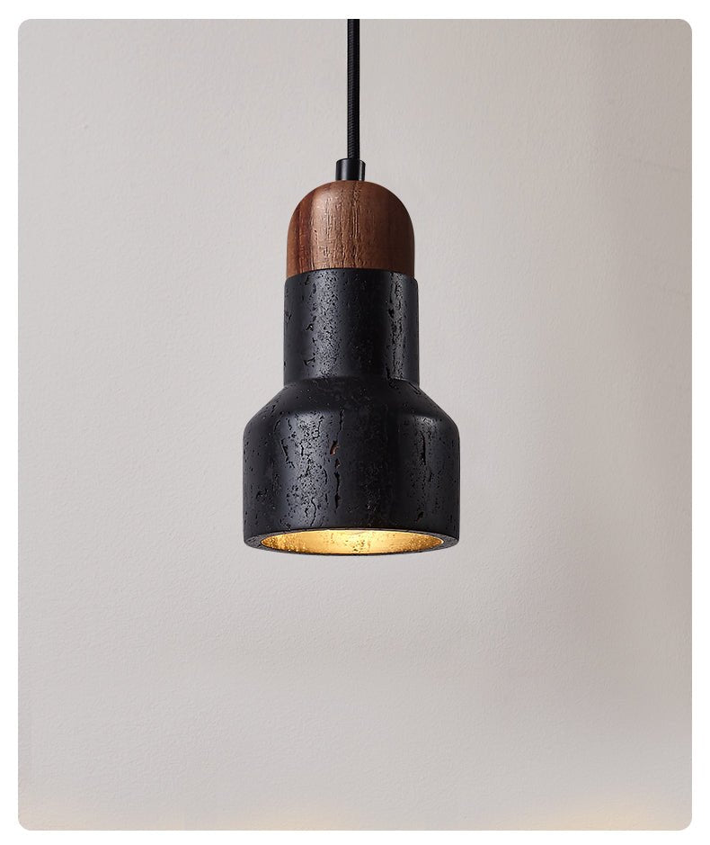 Foundry Suspension en Travertin Noir Moderne