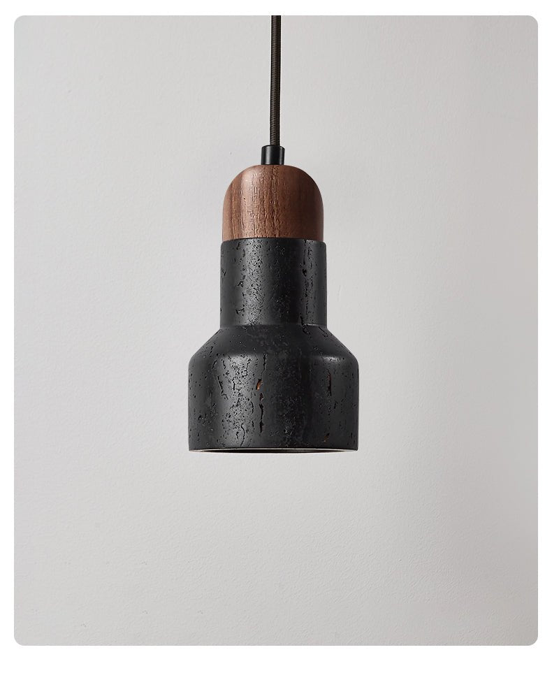 Foundry Suspension en Travertin Noir Moderne