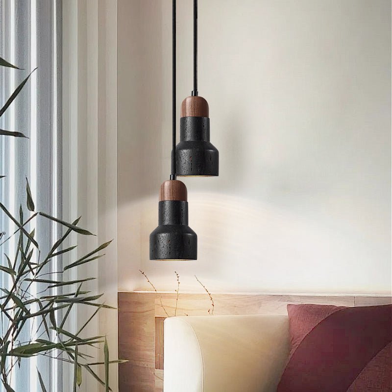 Foundry Suspension en Travertin Noir Moderne