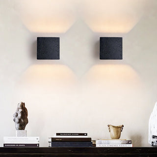 Valeise Applique Murale en Travertin Noir Cube