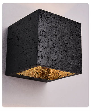 Valeise Applique Murale en Travertin Noir Cube