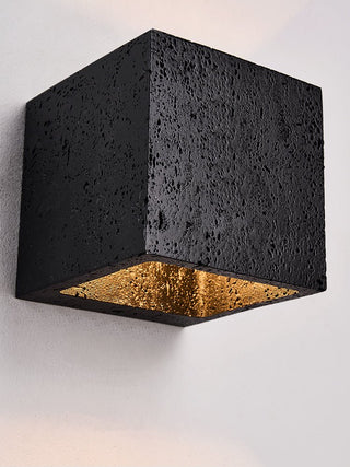 Valeise Applique Murale en Travertin Noir Cube