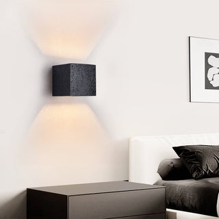 Valeise Applique Murale en Travertin Noir Cube