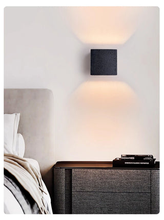 Valeise Applique Murale en Travertin Noir Cube