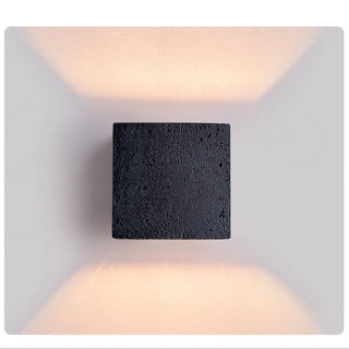 Valeise Applique Murale en Travertin Noir Cube