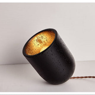 Lumi Lampe de Table de Table Minimaliste Travertin Noir