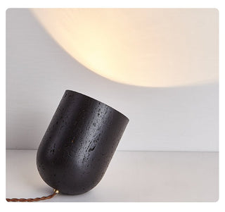 Lumi Lampe de Table de Table Minimaliste Travertin Noir