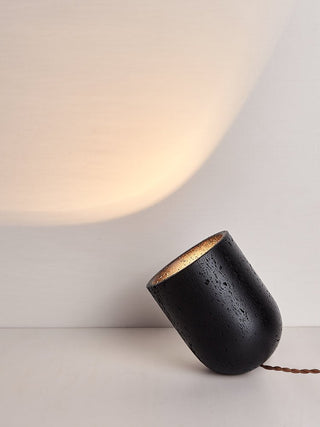 Lumi Lampe de Table de Table Minimaliste Travertin Noir