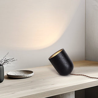 Lumi Lampe de Table de Table Minimaliste Travertin Noir