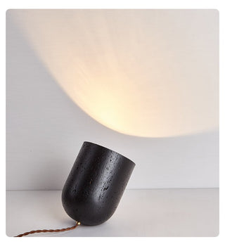 Lumi Lampe de Table de Table Minimaliste Travertin Noir