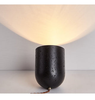 Lumi Lampe de Table de Table Minimaliste Travertin Noir