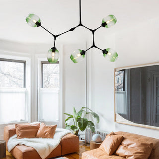 Rurex Suspension Nordique. Verre. Noir/Or. Salon-Luire