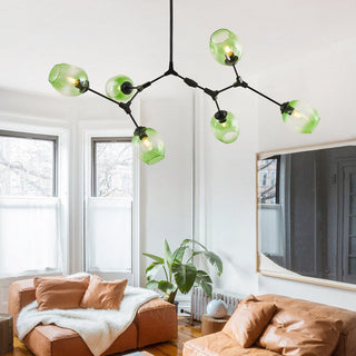 Rurex Suspension Nordique. Verre. Noir/Or. Salon-Luire
