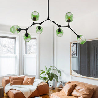 Rurex Suspension Nordique. Verre. Noir/Or. Salon-Luire