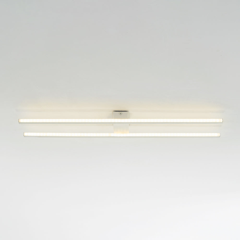 Ray Longue Linéaire Simple Plafonnier, Noir/Blanc/Or