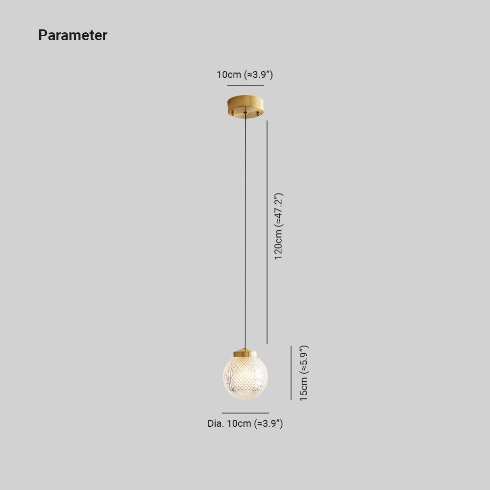 Valentina Suspension Globe Moderne, Métal/Verre, Or, Chambre