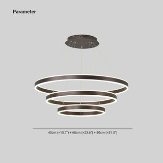 Arisha Led Suspension Cercle Minimaliste, Acrylic/Metal, Brun, Chambre