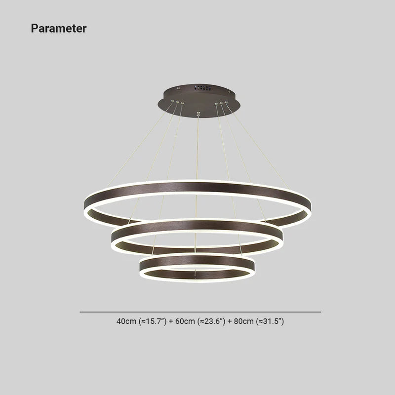 Arisha Led Suspension Cercle Minimaliste, Acrylic/Metal, Brun, Chambre