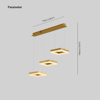 Arisha Suspension Rectangulaire Moderne, Metal/Acrylique, Or, Bureau