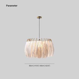 O'Moore Suspension Elegant Feather, Noir/Blanc, Chambre/Salon