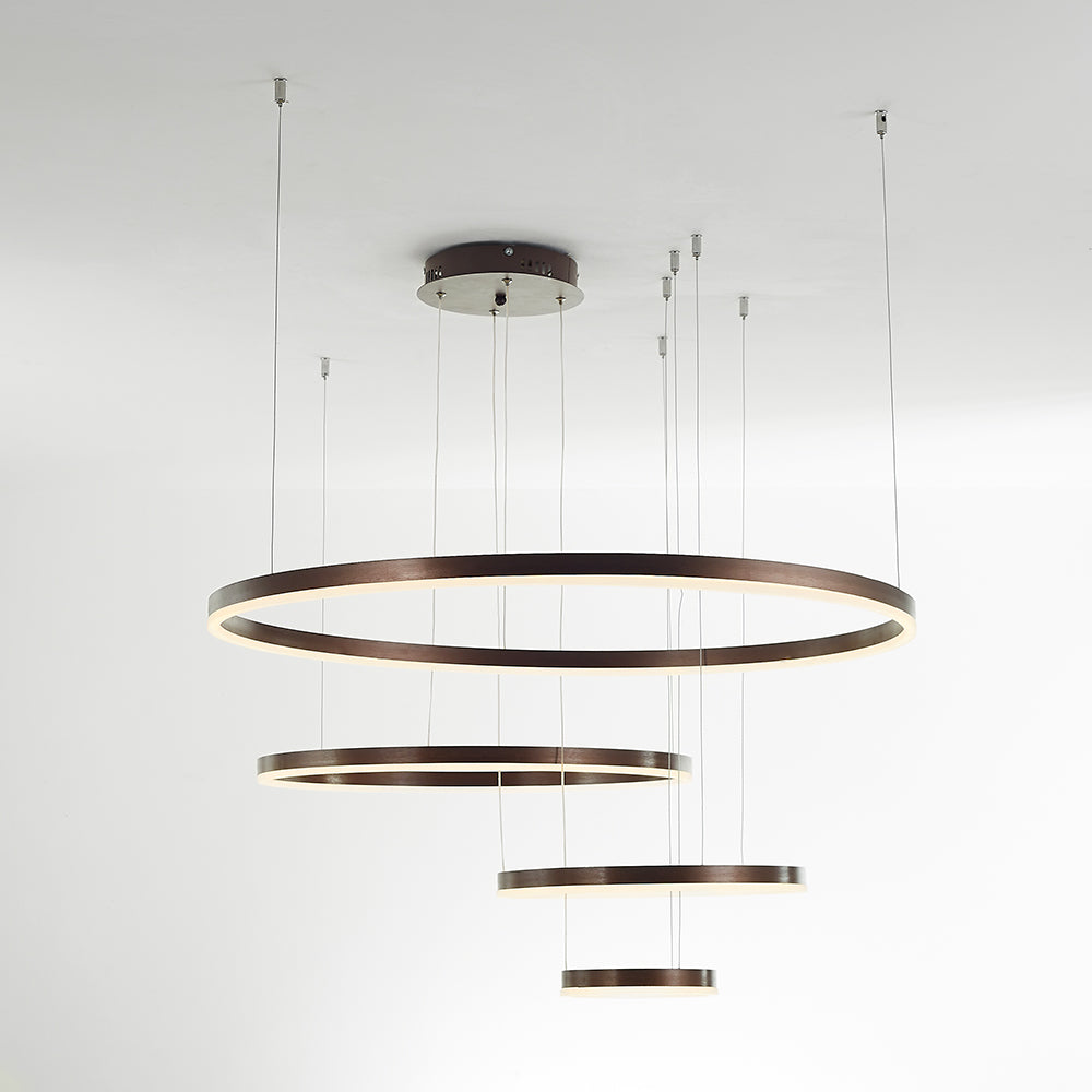 Zorin Suspension Anneau Moderne Métal Noir/Doré/Café Salon-Cielum