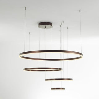 Zorin Suspension Anneau Moderne Métal Noir/Doré/Café Salon-Luire